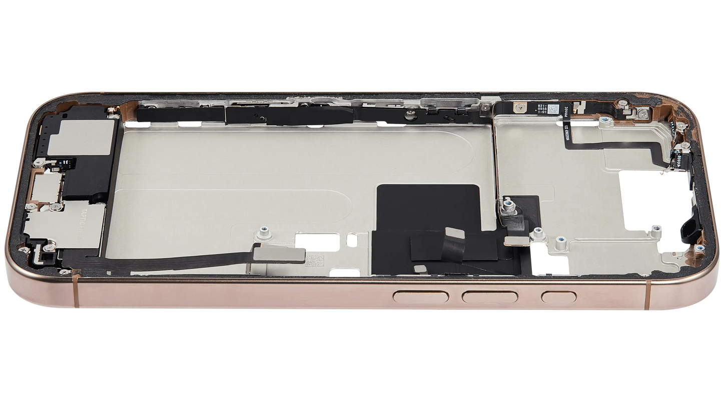 Mid-Frame Housing W/ Small Parts For iPhone 16 Pro (US Version) (Used OEM Pull: Grade B) (Desert Titanium)