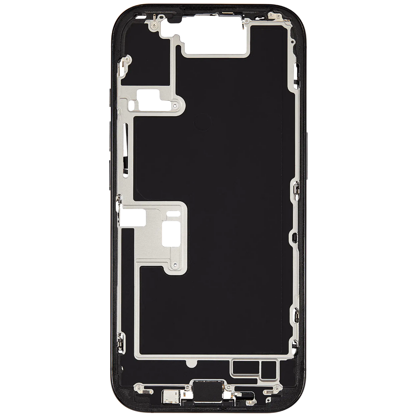 Mid-Frame Housing W/ Small Parts For iPhone 16 Pro (US Version) (Used OEM Pull: Grade A) (Black Titanium)