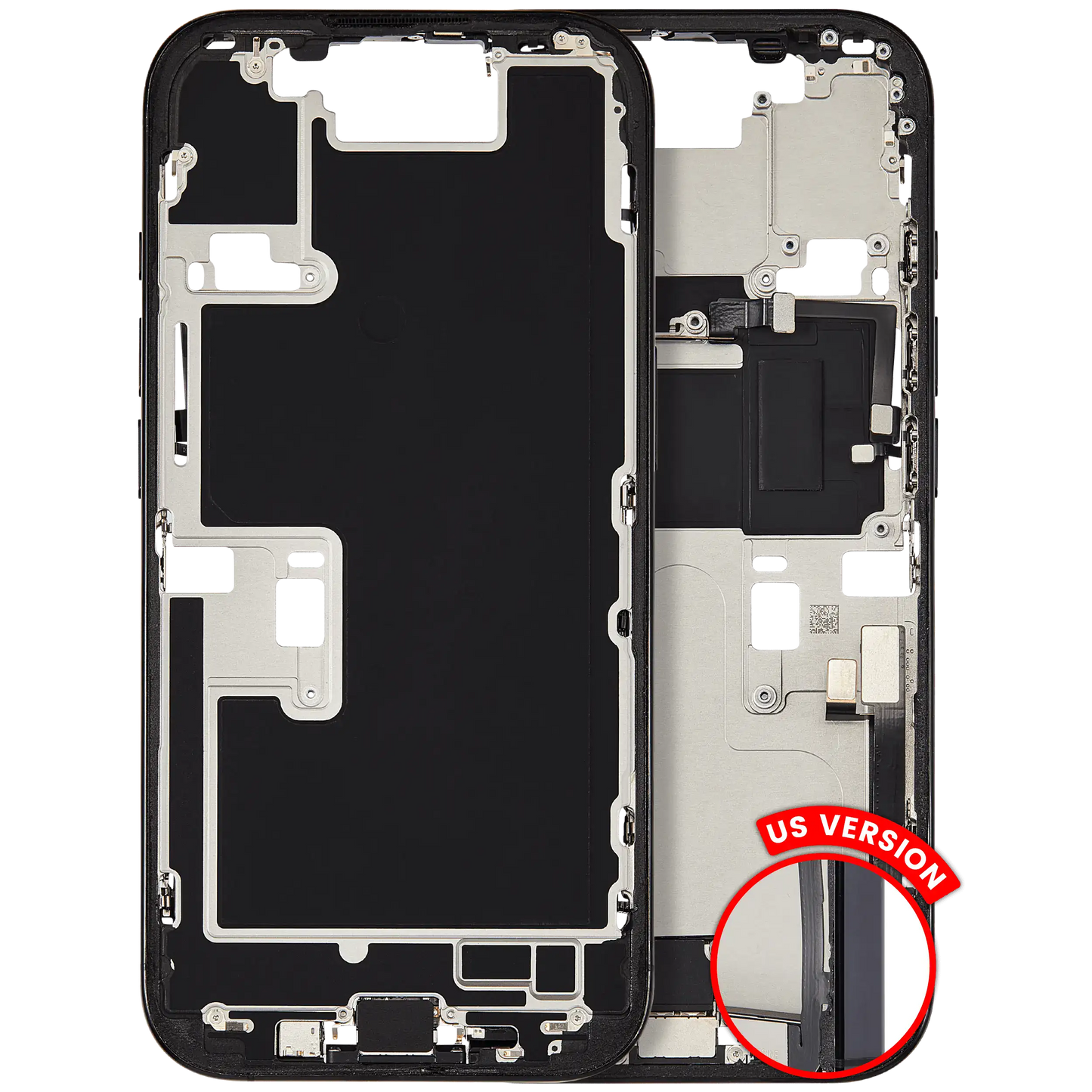 Mid-Frame Housing W/ Small Parts For iPhone 16 Pro (US Version) (Used OEM Pull: Grade B) (Black Titanium)