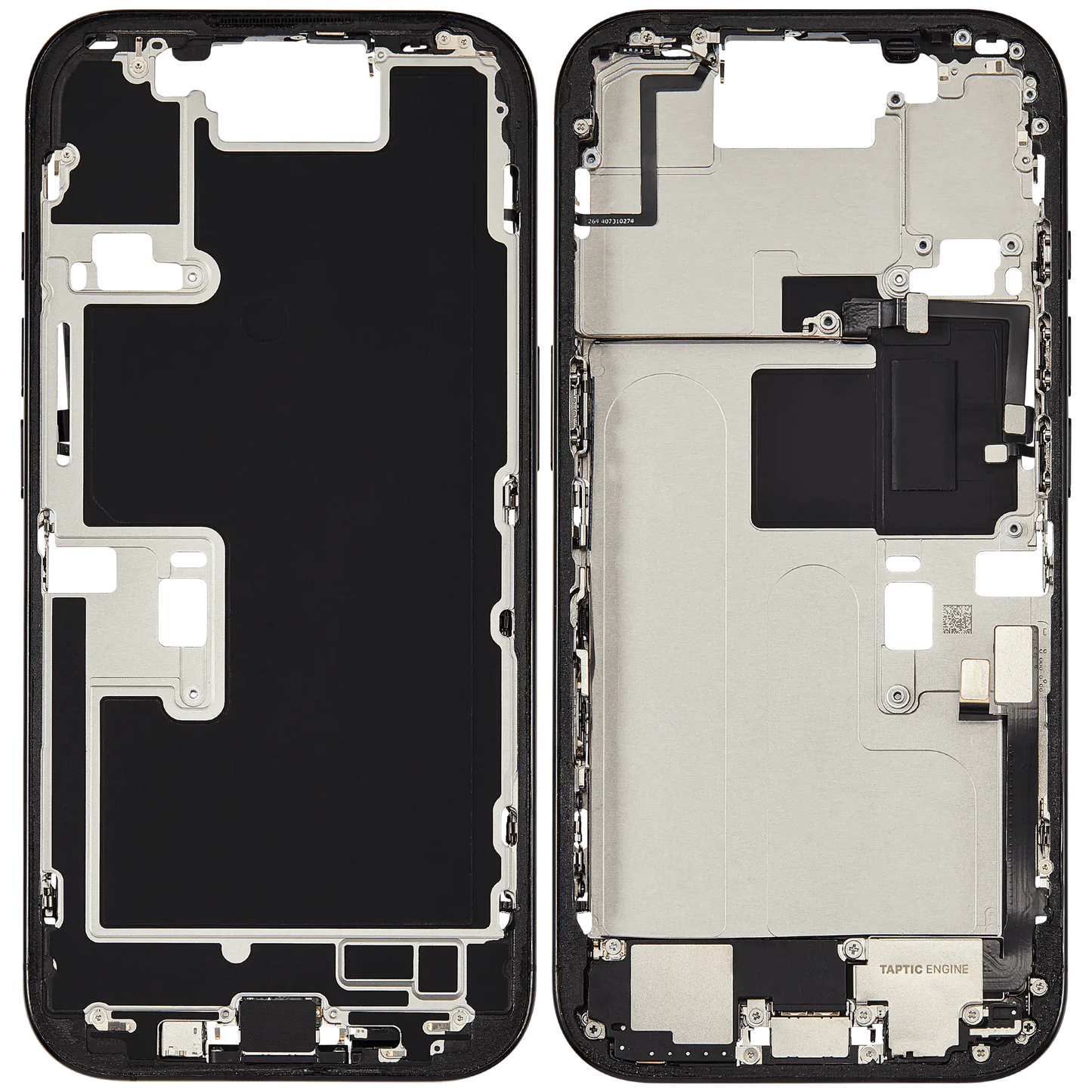 Mid-Frame Housing W/ Small Parts For iPhone 16 Pro (US Version) (Used OEM Pull: Grade B) (Black Titanium)