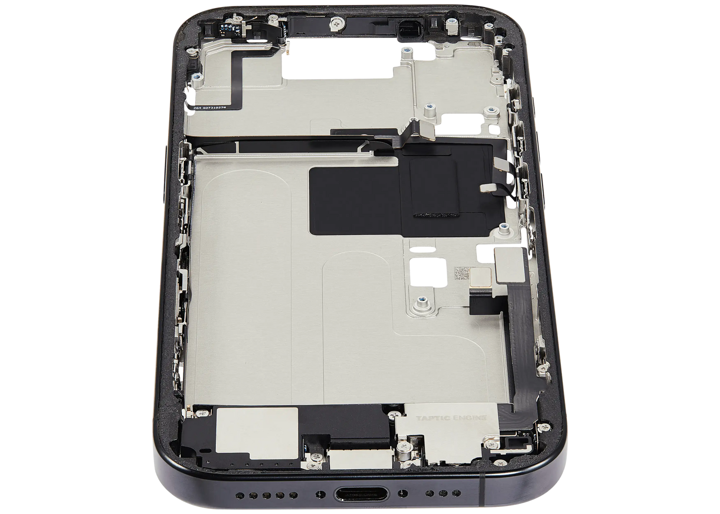 Mid-Frame Housing W/ Small Parts For iPhone 16 Pro (US Version) (Used OEM Pull: Grade B) (Black Titanium)