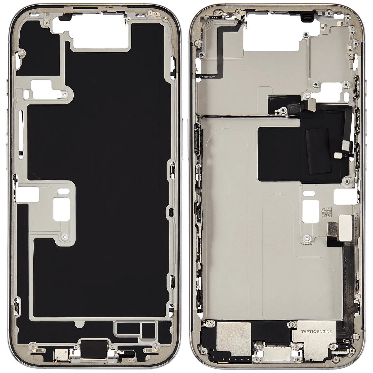 Mid-Frame Housing W/ Charging Port Flex & Small Parts For iPhone 16 Pro (US Version) (Used OEM Pull: Grade B) (White Titanium) — product photo 7
