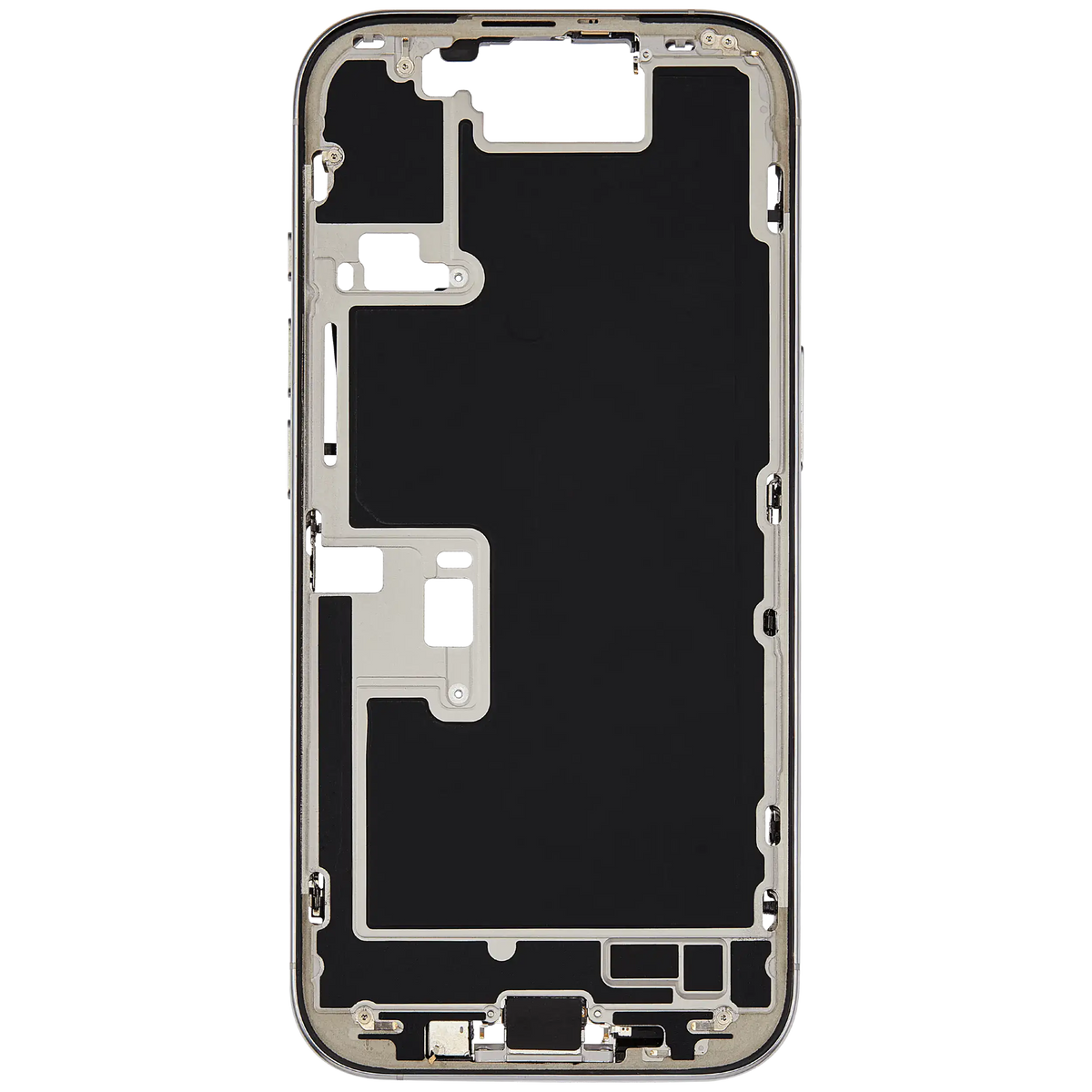 Mid-Frame Housing W/ Charging Port Flex & Small Parts For iPhone 16 Pro (US Version) (Used OEM Pull: Grade A) (White Titanium) — product photo 8