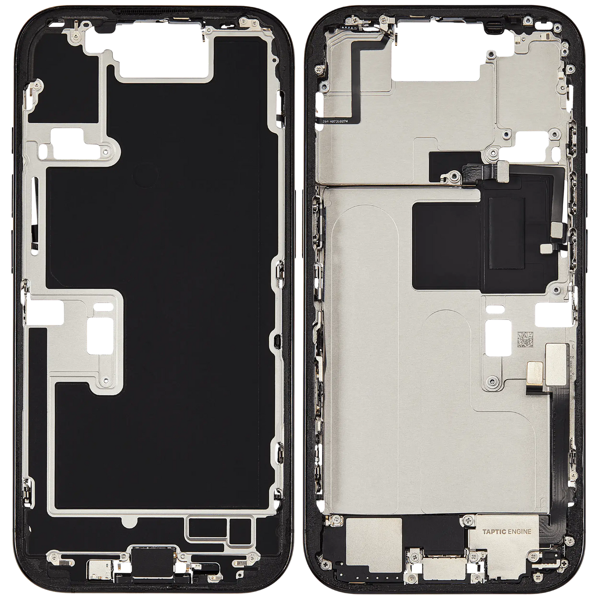 Mid-Frame Housing W/ Charging Port Flex & Small Parts For iPhone 16 Pro (US Version) (Used OEM Pull: Grade A) (Black Titanium) — product photo 7
