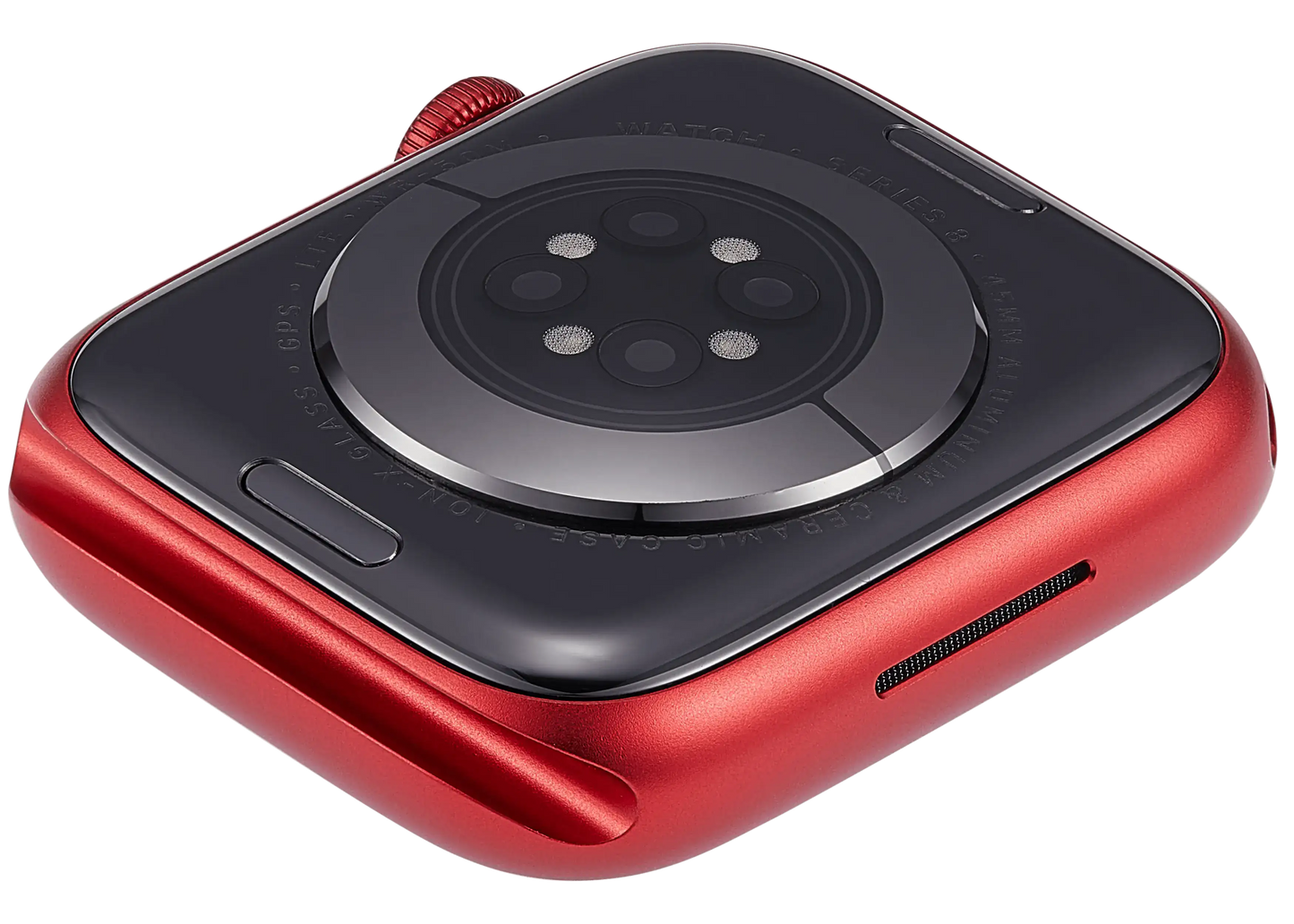 Housing Assembly Compatible For Watch Series 8 (45MM) (Used OEM Pull: Grade A) (Cellular Version) (Aluminum / Red)