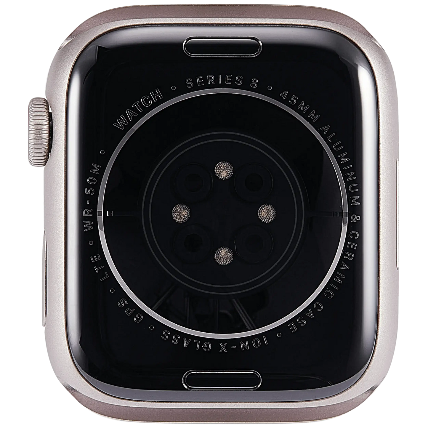 Housing Assembly Compatible For Watch Series 8 (45MM) (Used OEM Pull: Grade A) (Cellular Version) (Aluminum / Starlight)