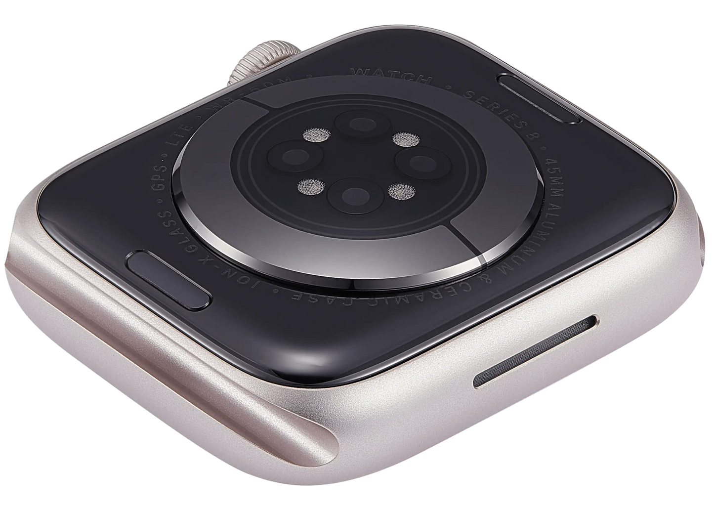 Housing Assembly Compatible For Watch Series 8 (45MM) (Used OEM Pull: Grade A) (Cellular Version) (Aluminum / Starlight)