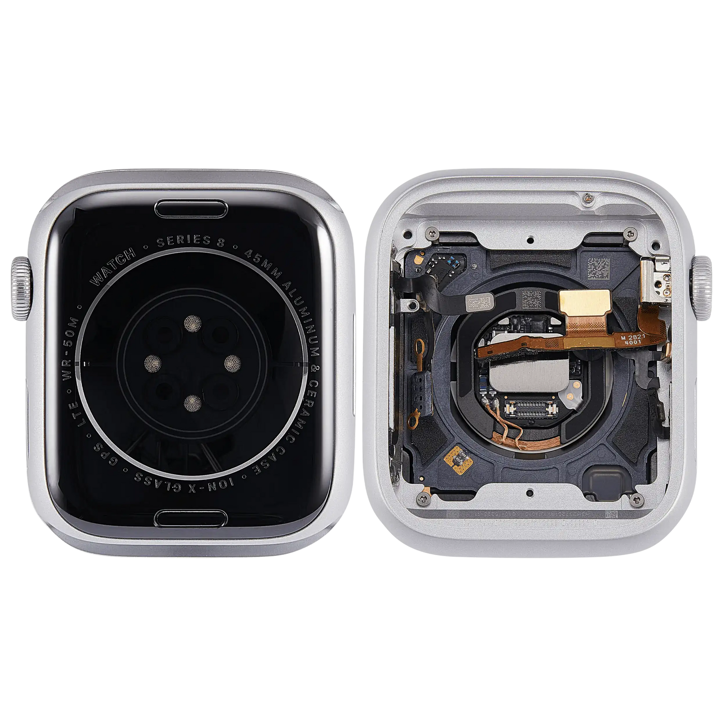 Housing Assembly Compatible For Watch Series 8 (45MM) (Used OEM Pull: Grade A) (Cellular Version) (Aluminum / Silver)