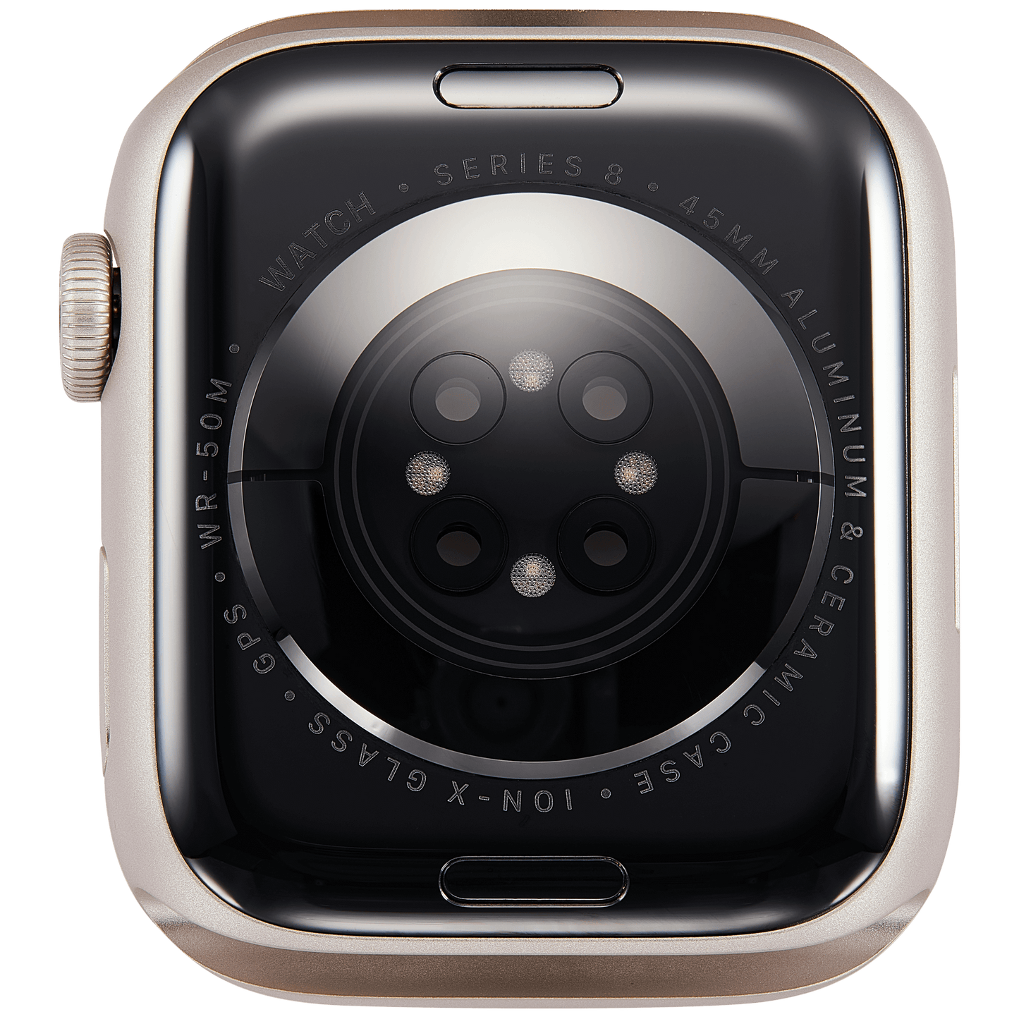Housing Assembly Compatible For Watch Series 8 (45MM) (Used OEM Pull: Grade A) (GPS Version) (Aluminum / Starlight)