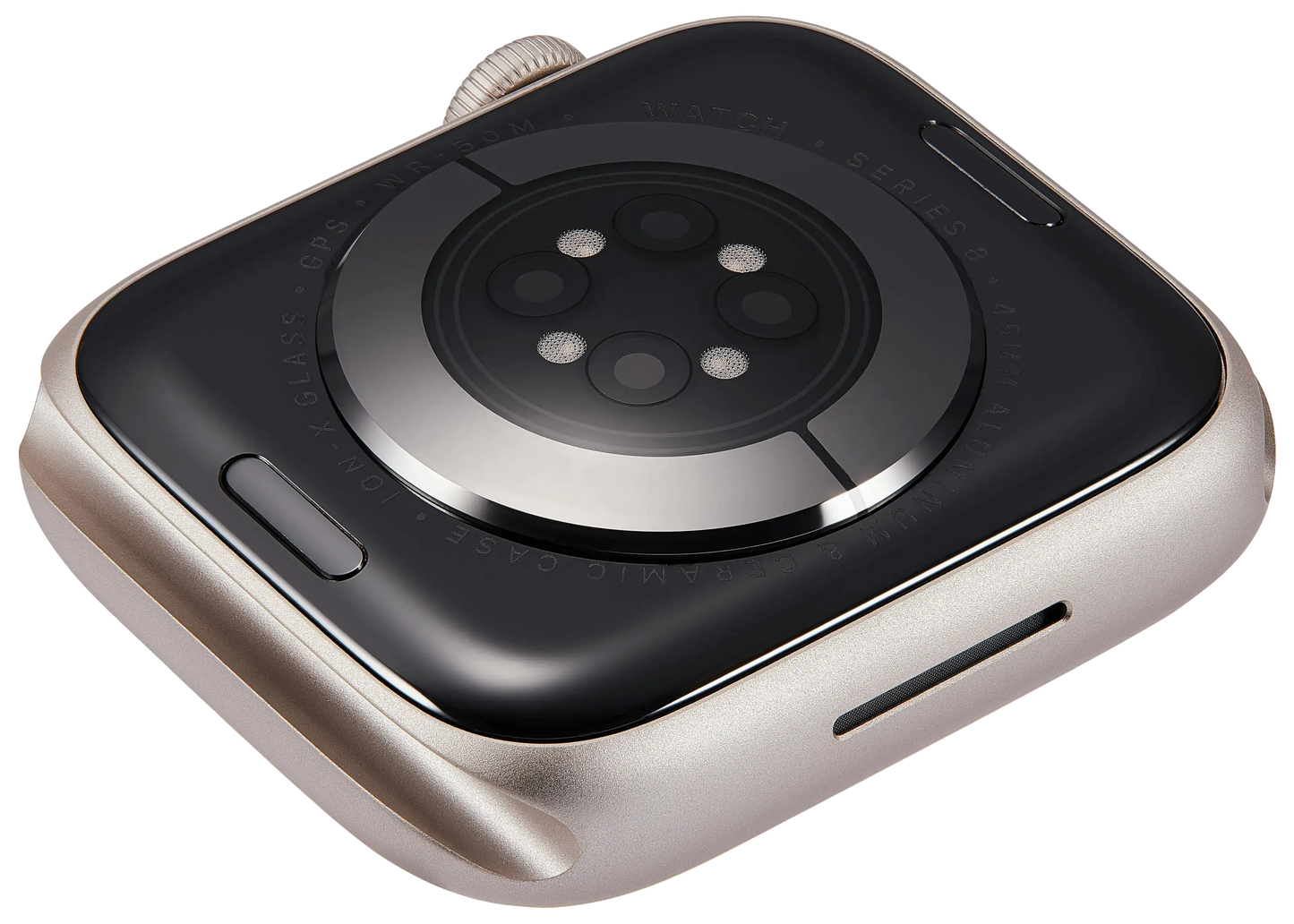 Housing Assembly Compatible For Watch Series 8 (45MM) (Used OEM Pull: Grade A) (GPS Version) (Aluminum / Starlight)