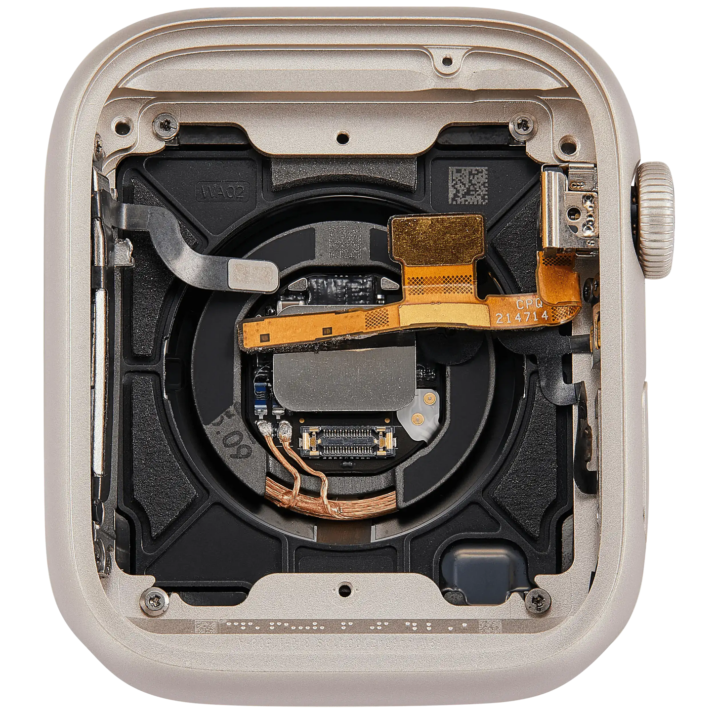 Housing Assembly Compatible For Watch Series 8 (45MM) (Used OEM Pull: Grade A) (GPS Version) (Aluminum / Starlight)