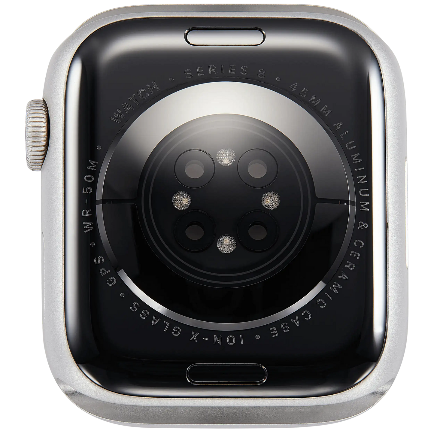 Housing Assembly Compatible For Watch Series 8 (45MM) (Used OEM Pull: Grade A) (GPS Version) (Aluminum / Silver)