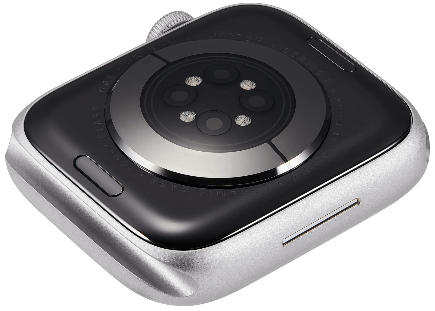 Housing Assembly Compatible For Watch Series 8 (45MM) (Used OEM Pull: Grade A) (GPS Version) (Aluminum / Silver)