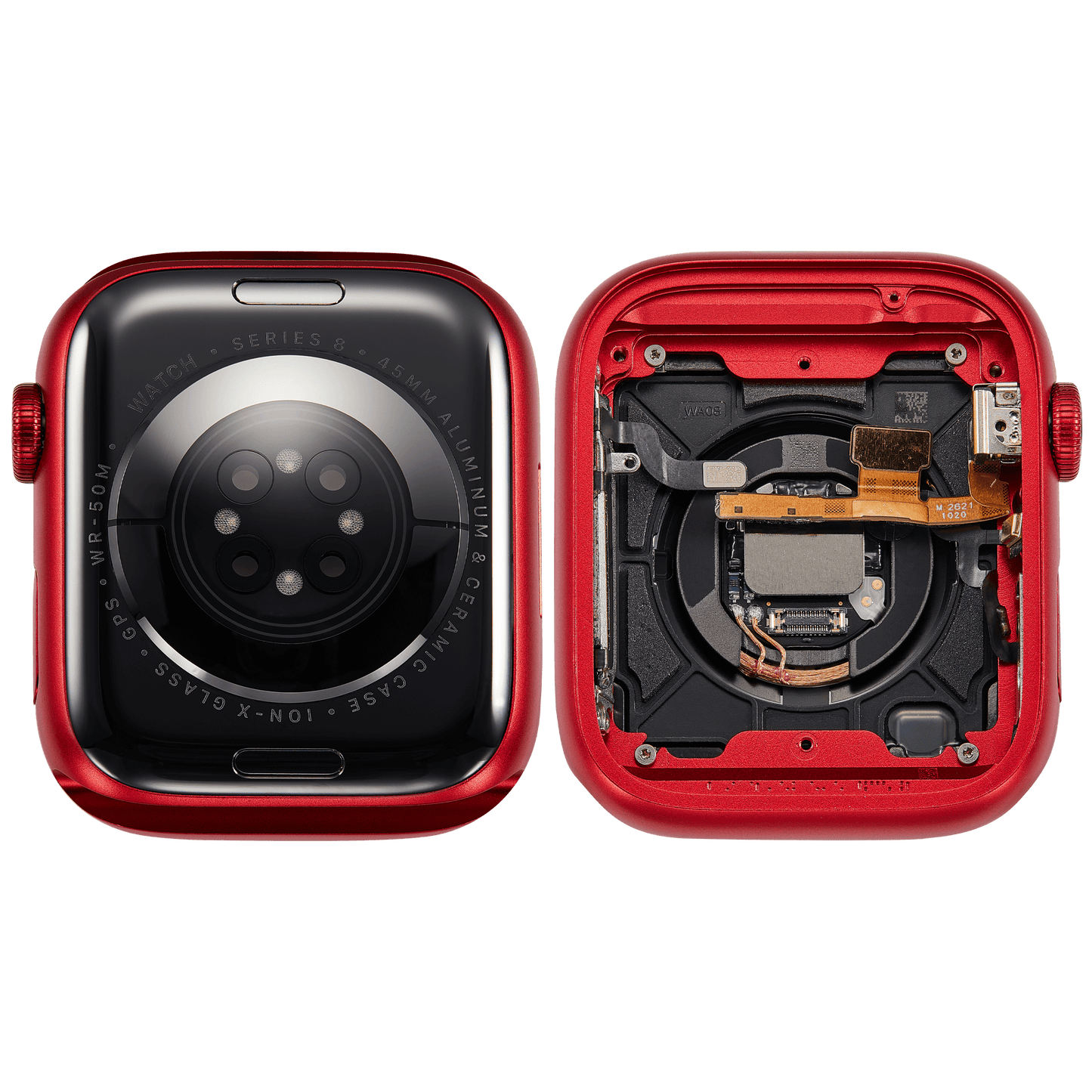 Housing Assembly Compatible For Watch Series 8 (45MM) (Used OEM Pull: Grade A) (GPS Version) (Aluminum / Red)