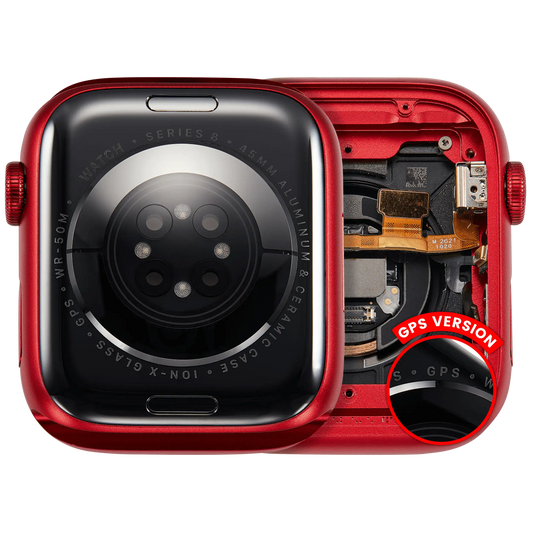 Housing Assembly Compatible For Watch Series 8 (45MM) (Used OEM Pull: Grade A) (GPS Version) (Aluminum / Red)