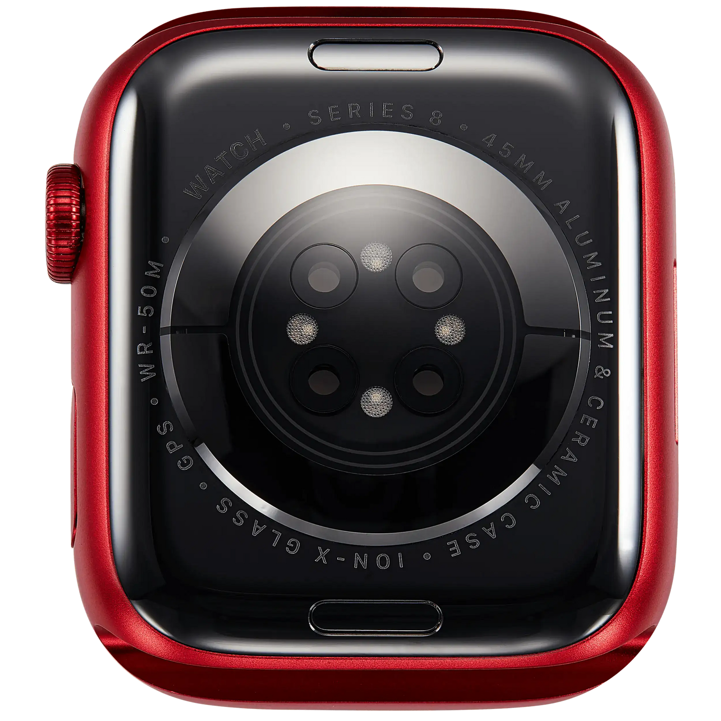 Housing Assembly Compatible For Watch Series 8 (45MM) (Used OEM Pull: Grade A) (GPS Version) (Aluminum / Red)