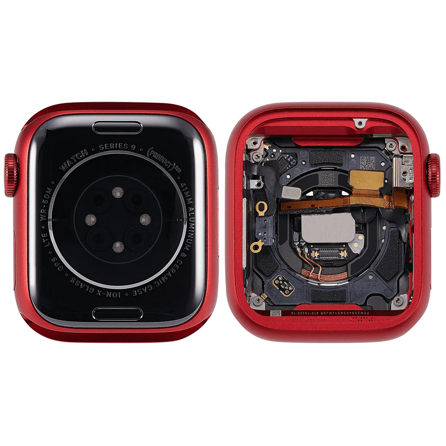 Housing Assembly Compatible For Watch Series 9 (41MM) (Used OEM Pull: Grade A) (Cellular Version) (Aluminum / Red)