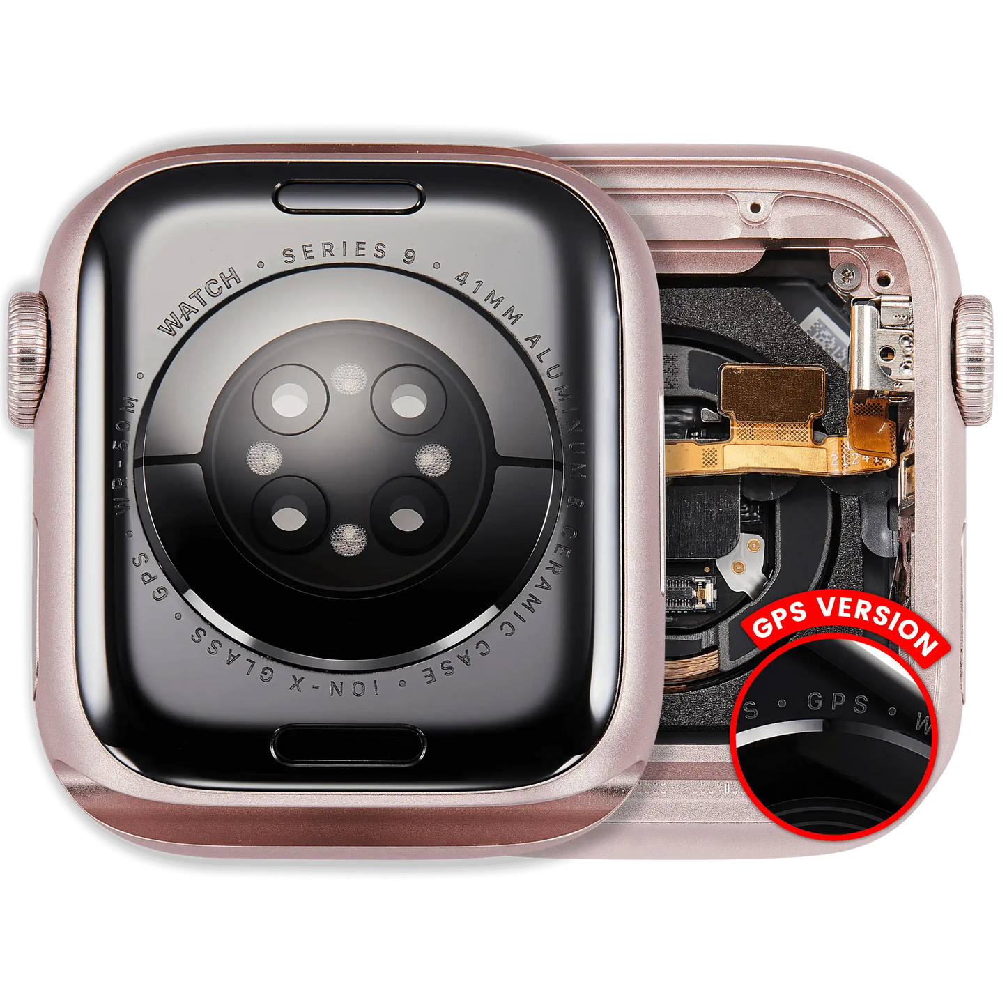 Housing Assembly Compatible For Watch Series 9 (41MM) (Used OEM Pull: Grade A) (GPS Version) (Aluminum / Pink)