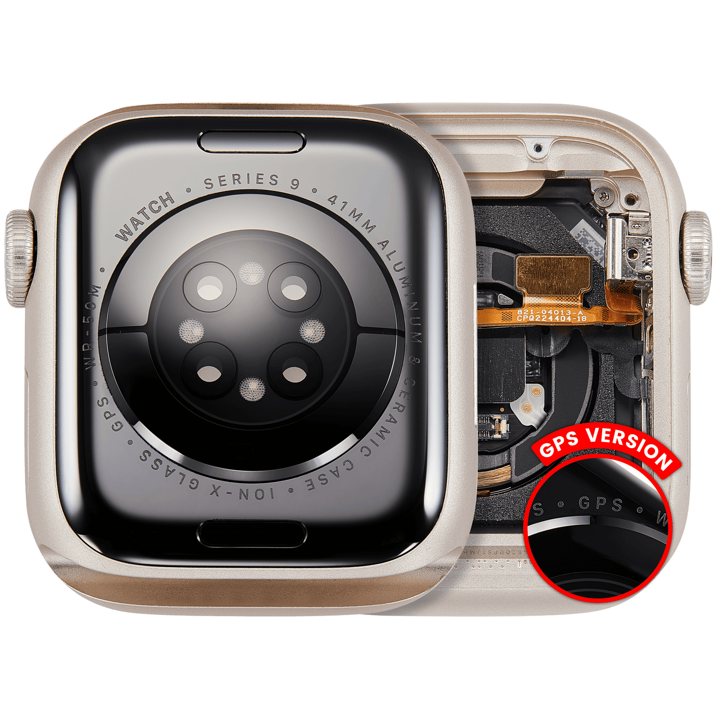 Housing Assembly Compatible For Watch Series 9 (41MM) (Used OEM Pull: Grade A) (GPS Version) (Aluminum / Starlight)