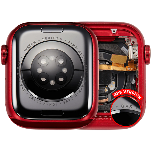 Housing Assembly Compatible For Watch Series 9 (41MM) (Used OEM Pull: Grade A) (GPS Version) (Aluminum / Red)