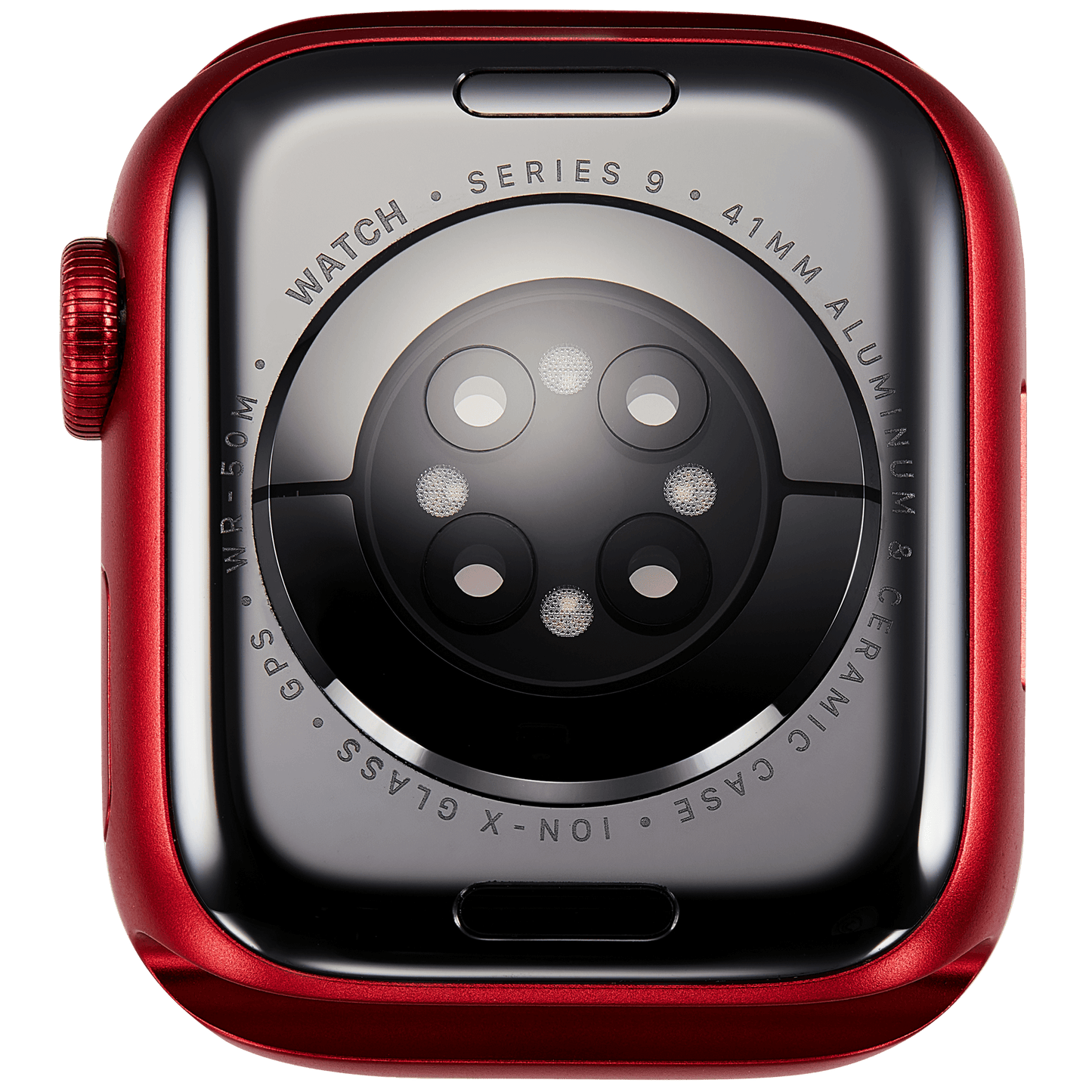 Housing Assembly Compatible For Watch Series 9 (41MM) (Used OEM Pull: Grade A) (GPS Version) (Aluminum / Red)