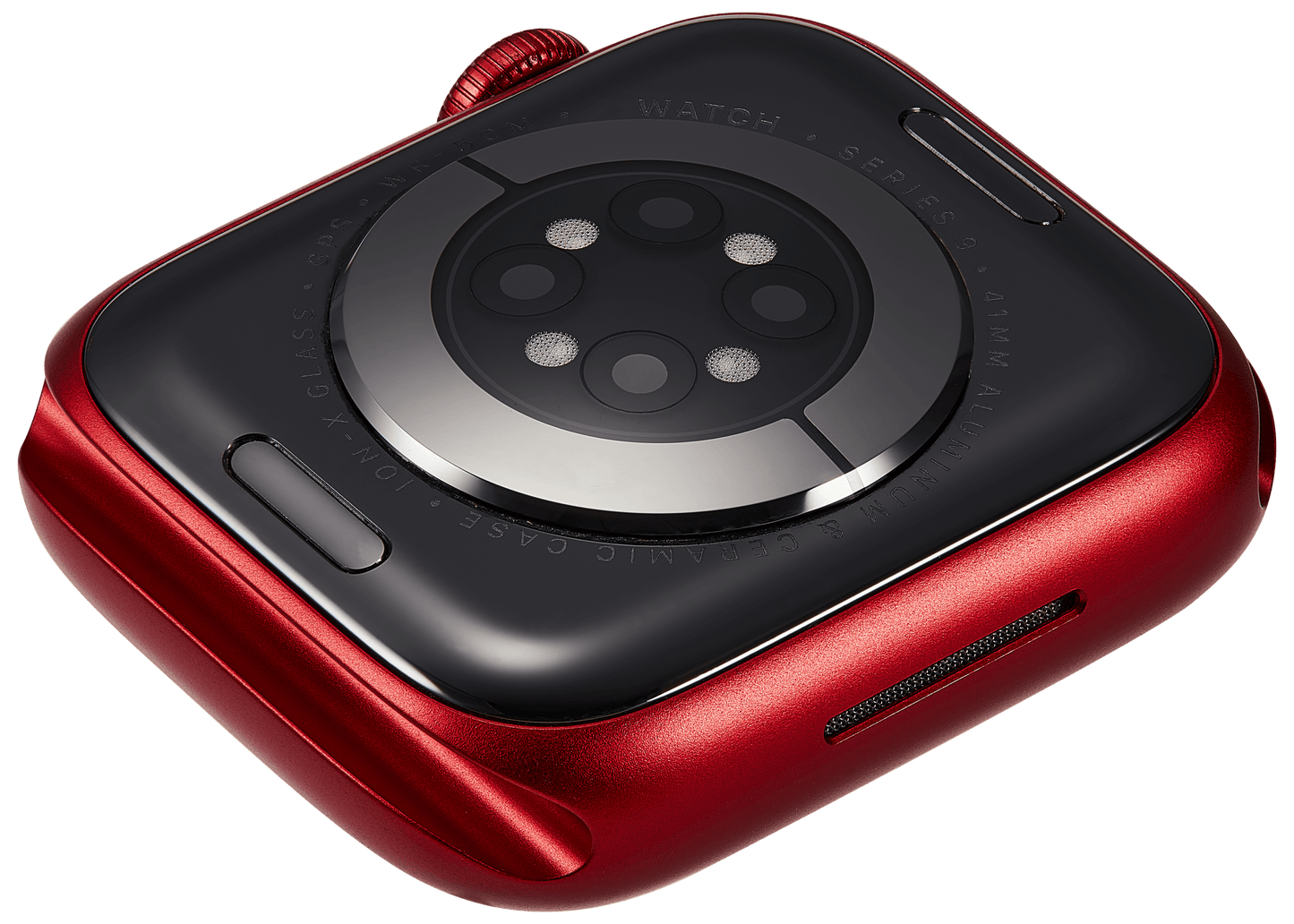Housing Assembly Compatible For Watch Series 9 (41MM) (Used OEM Pull: Grade A) (GPS Version) (Aluminum / Red)