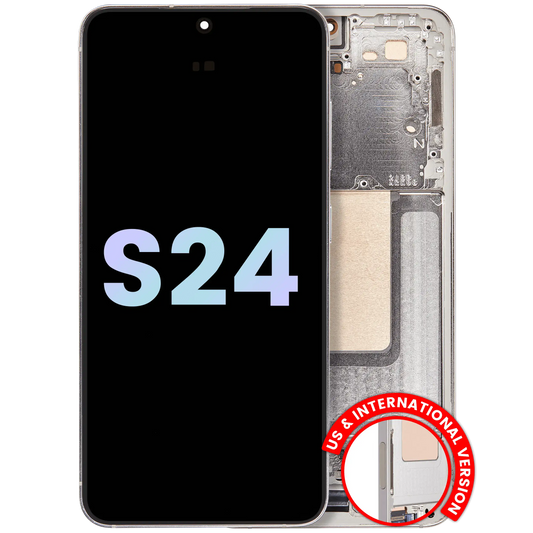 OLED Assembly With Frame For Samsung Galaxy S24 5G (US & International Version) (Service Pack) (Amber Yellow)
