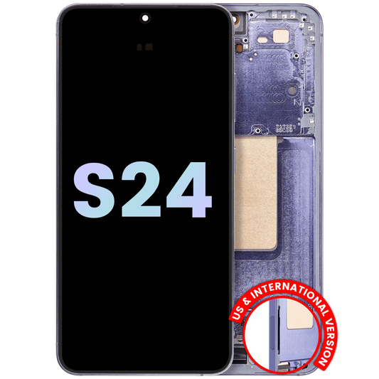 OLED Assembly With Frame For Samsung Galaxy S24 5G (US & International Version) (Service Pack) (Cobalt Violet)