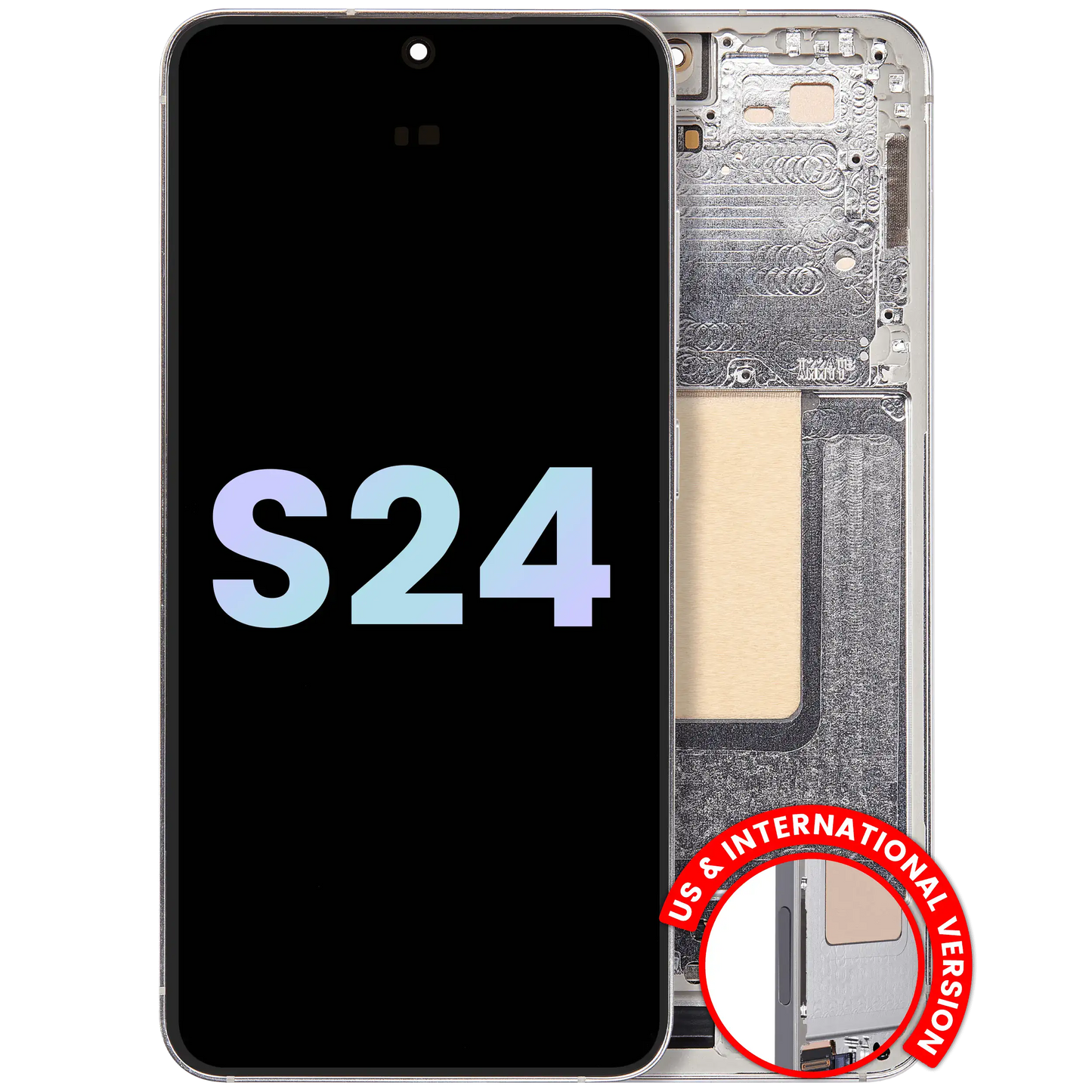 OLED Assembly With Frame For Samsung Galaxy S24 5G (US & International Version) (Service Pack) (Marble Grey)
