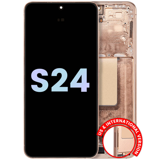 OLED Assembly With Frame For Samsung Galaxy S24 5G (US & International Version) (Service Pack) (Sandstone Orange)
