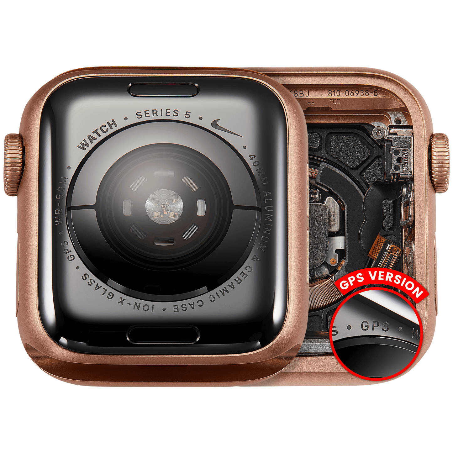 Housing Assembly Compatible For Watch Series 5 (40MM) (Used OEM Pull: Grade A) (GPS Version) (Aluminum / Gold)