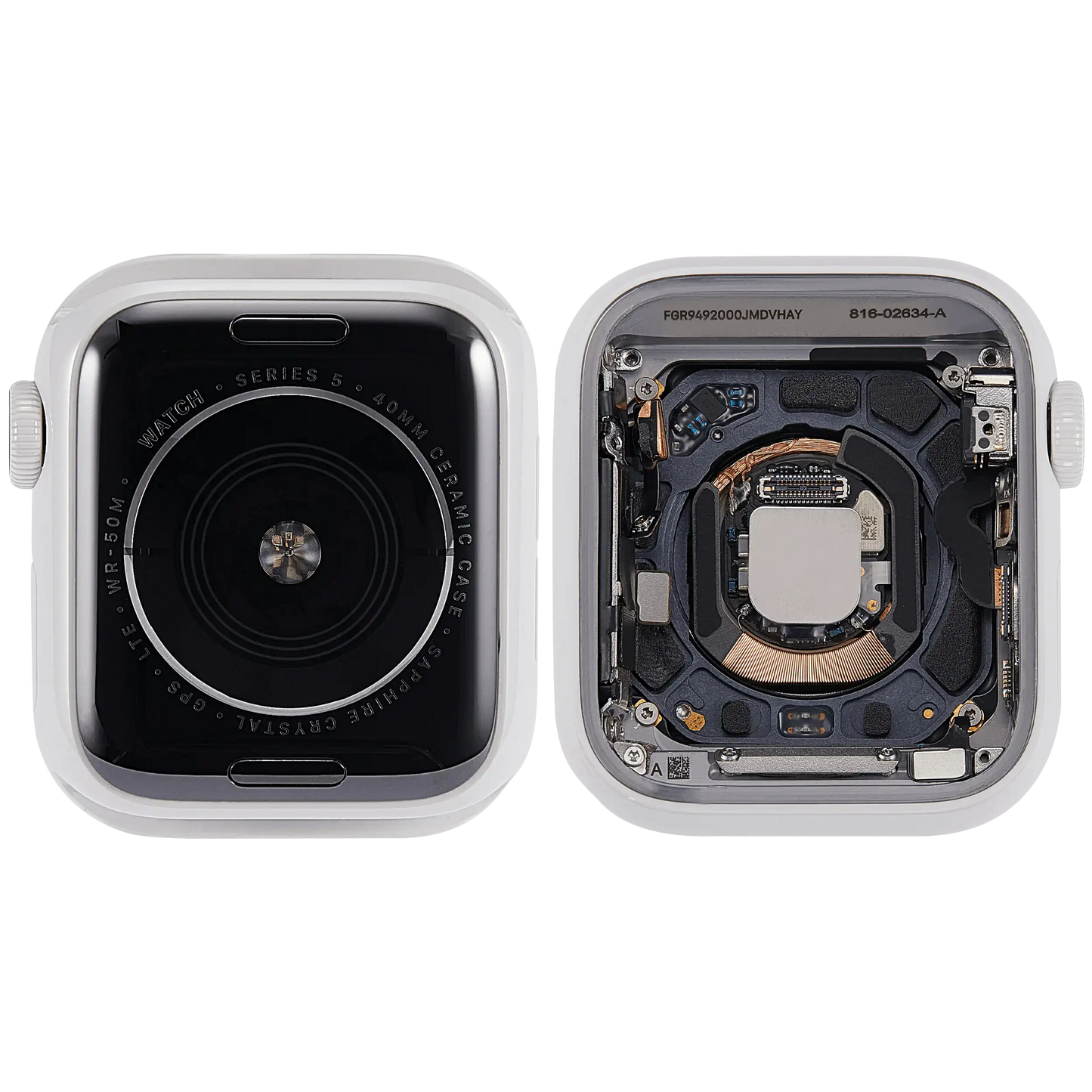 Housing Assembly Compatible For Watch Series 5 (40MM) (Used OEM Pull: Grade A) (Cellular Version) (Aluminum / Silver)