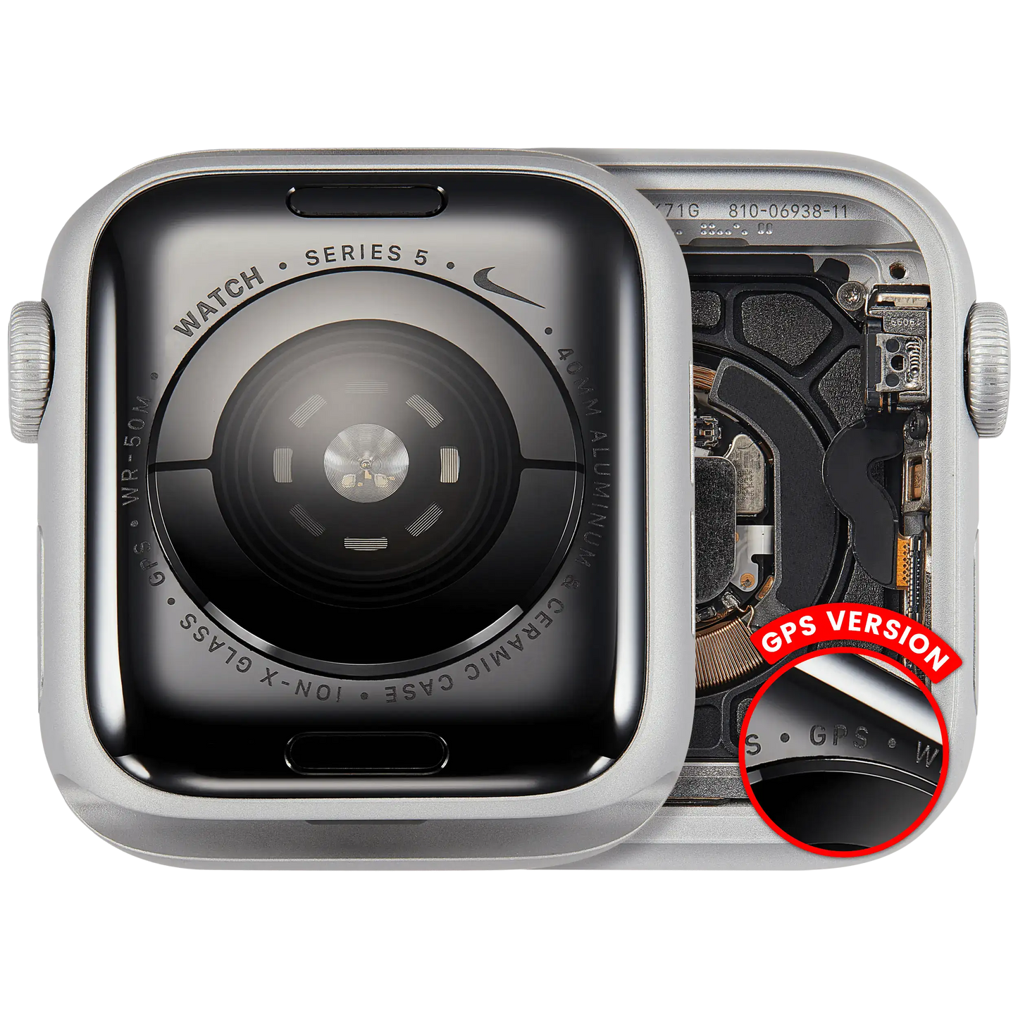 Housing Assembly Compatible For Watch Series 5 (40MM) (Used OEM Pull: Grade A) (GPS Version) (Aluminum / Silver)