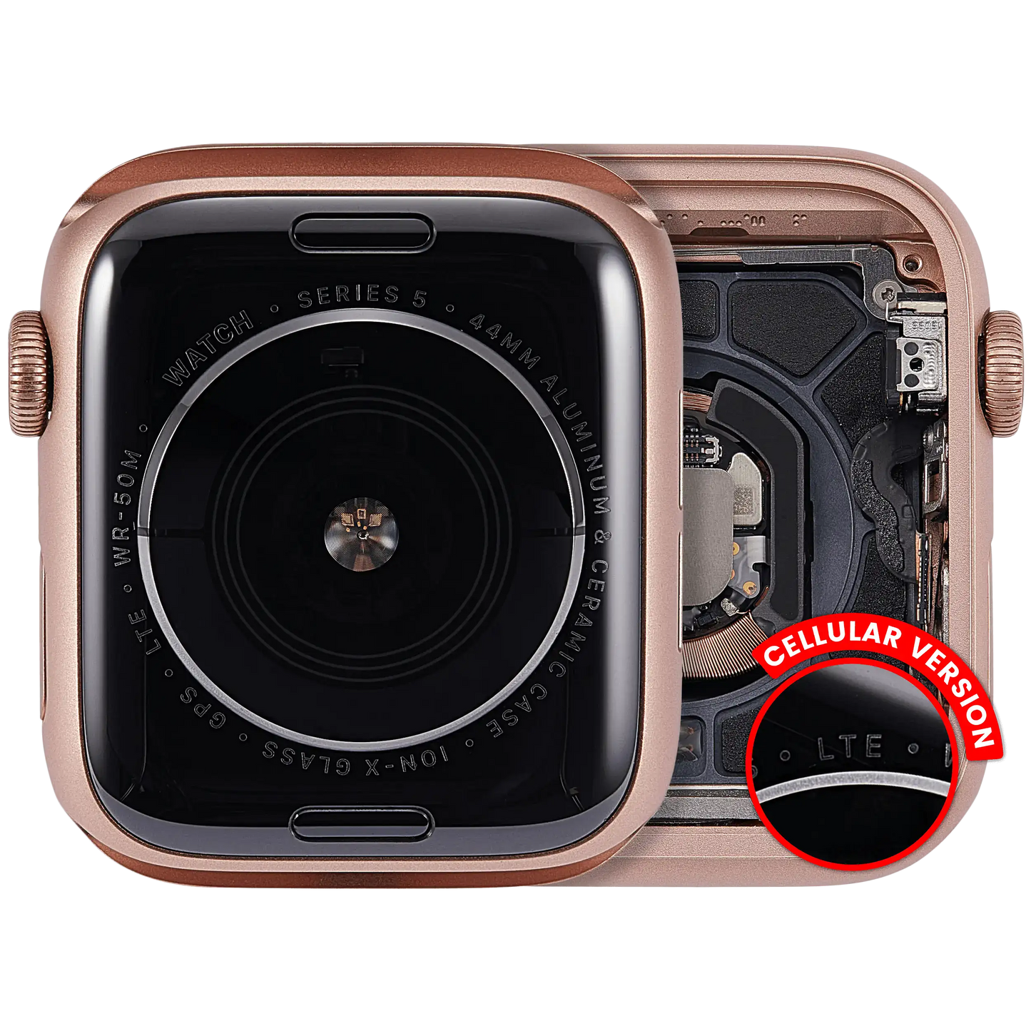 Housing Assembly Compatible For Watch Series 5 (44MM) (Used OEM Pull: Grade A) (Cellular Version) (Aluminum / Gold)