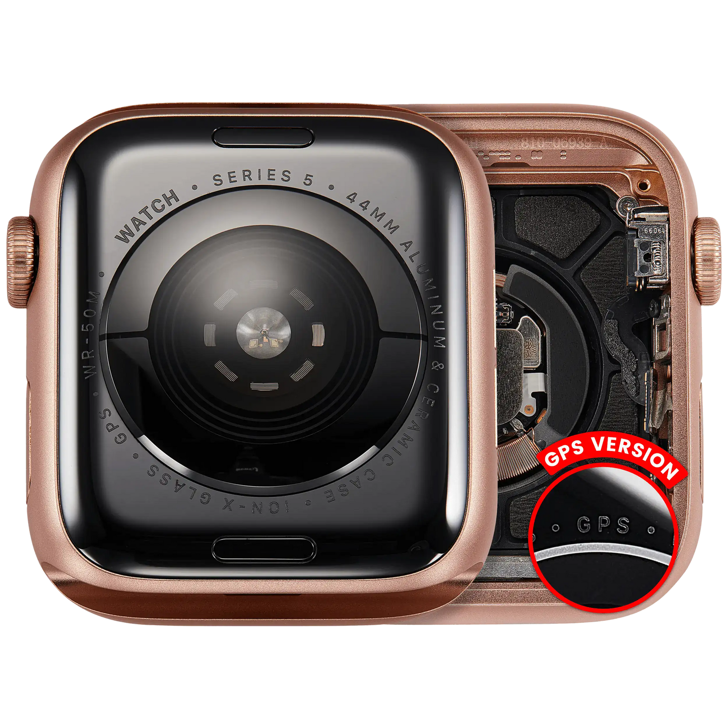 Housing Assembly Compatible For Watch Series 5 (44MM) (Used OEM Pull: Grade A) (GPS Version) (Aluminum / Gold)