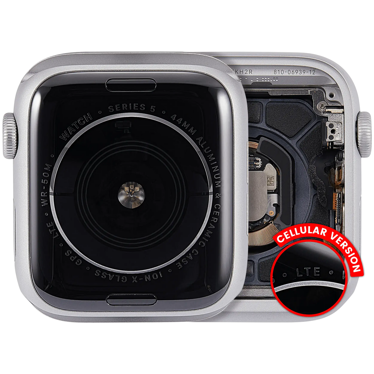 Housing Assembly Compatible For Watch Series 5 (44MM) (Used OEM Pull: Grade A) (Cellular Version) (Aluminum / Silver)