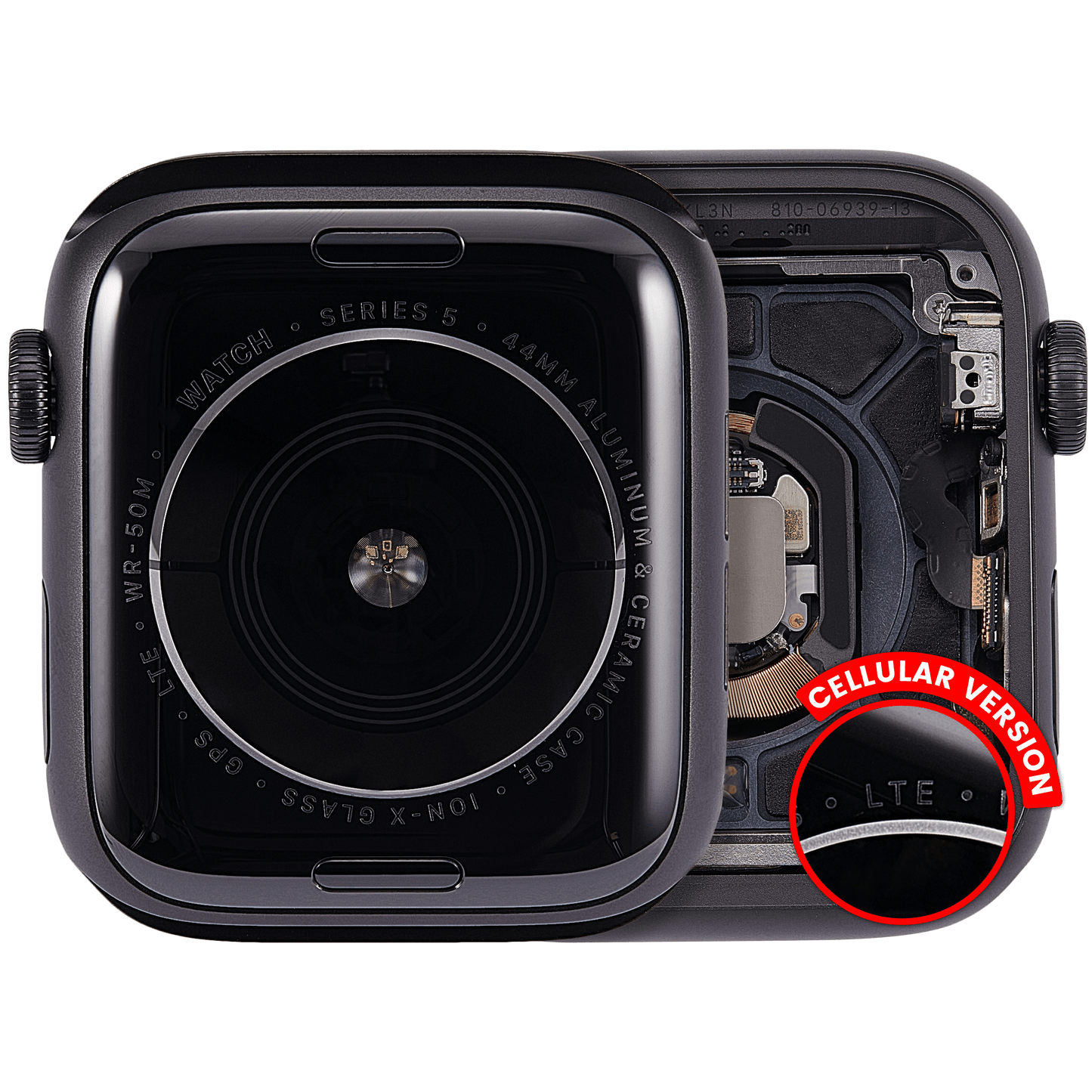 Housing Assembly Compatible For Watch Series 5 (44MM) (Used OEM Pull: Grade A) (Cellular Version) (Aluminum / Space Black)