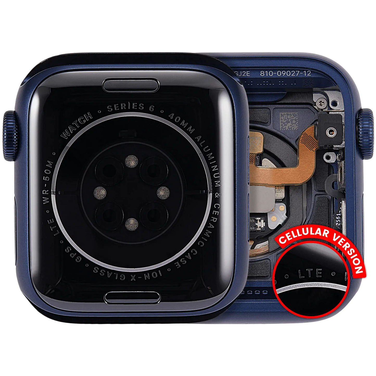 Housing Assembly Compatible For Watch Series 6 (40MM) (Used OEM Pull: Grade A) (Cellular Version) (Aluminum / Blue)