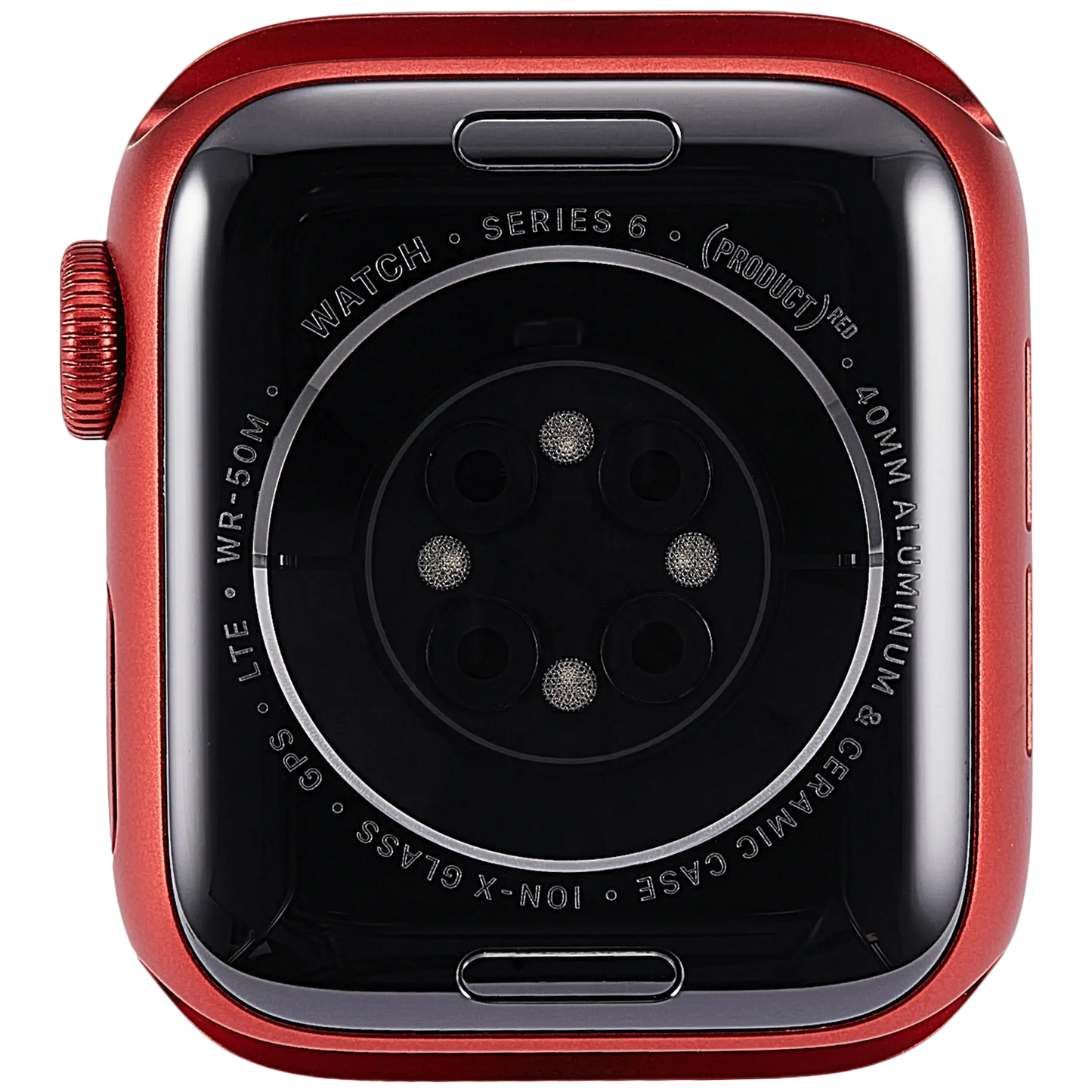Housing Assembly Compatible For Watch Series 6 (40MM) (Used OEM Pull: Grade A) (Cellular Version) (Aluminum / Red)