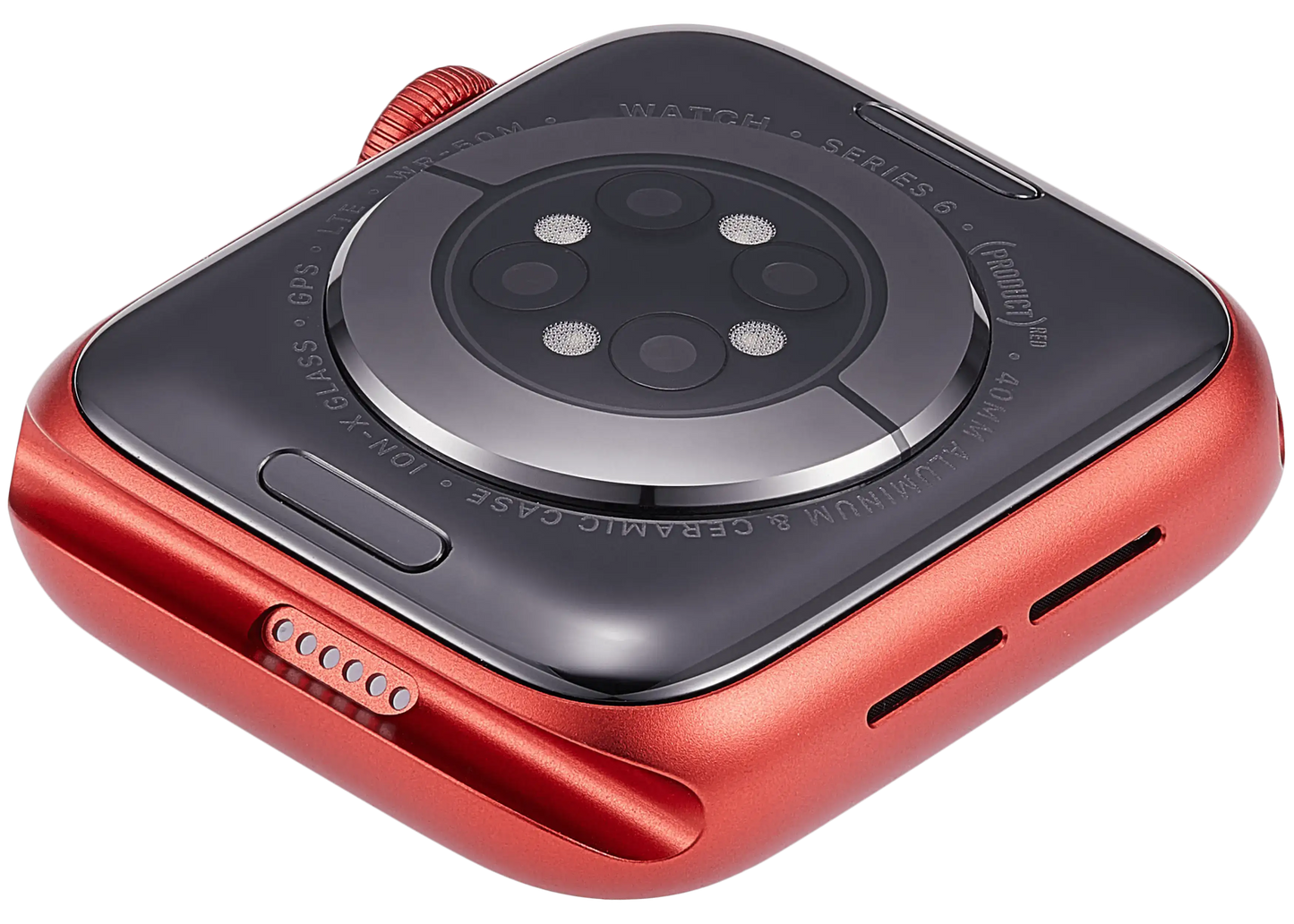 Housing Assembly Compatible For Watch Series 6 (40MM) (Used OEM Pull: Grade A) (Cellular Version) (Aluminum / Red)