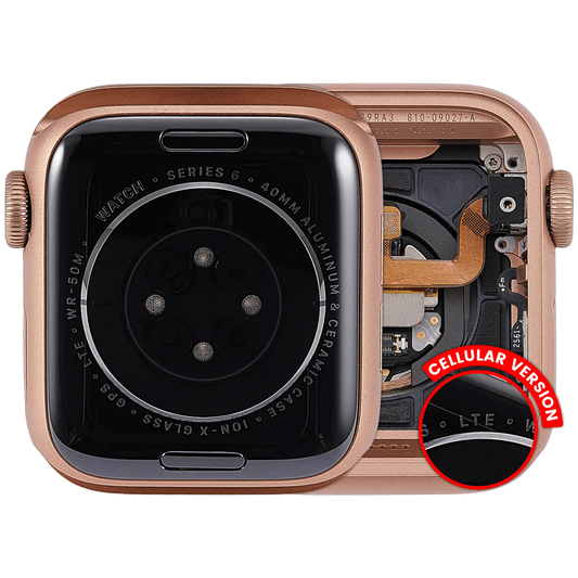 Housing Assembly Compatible For Watch Series 6 (40MM) (Used OEM Pull: Grade A) (Cellular Version) (Aluminum / Rose Gold)