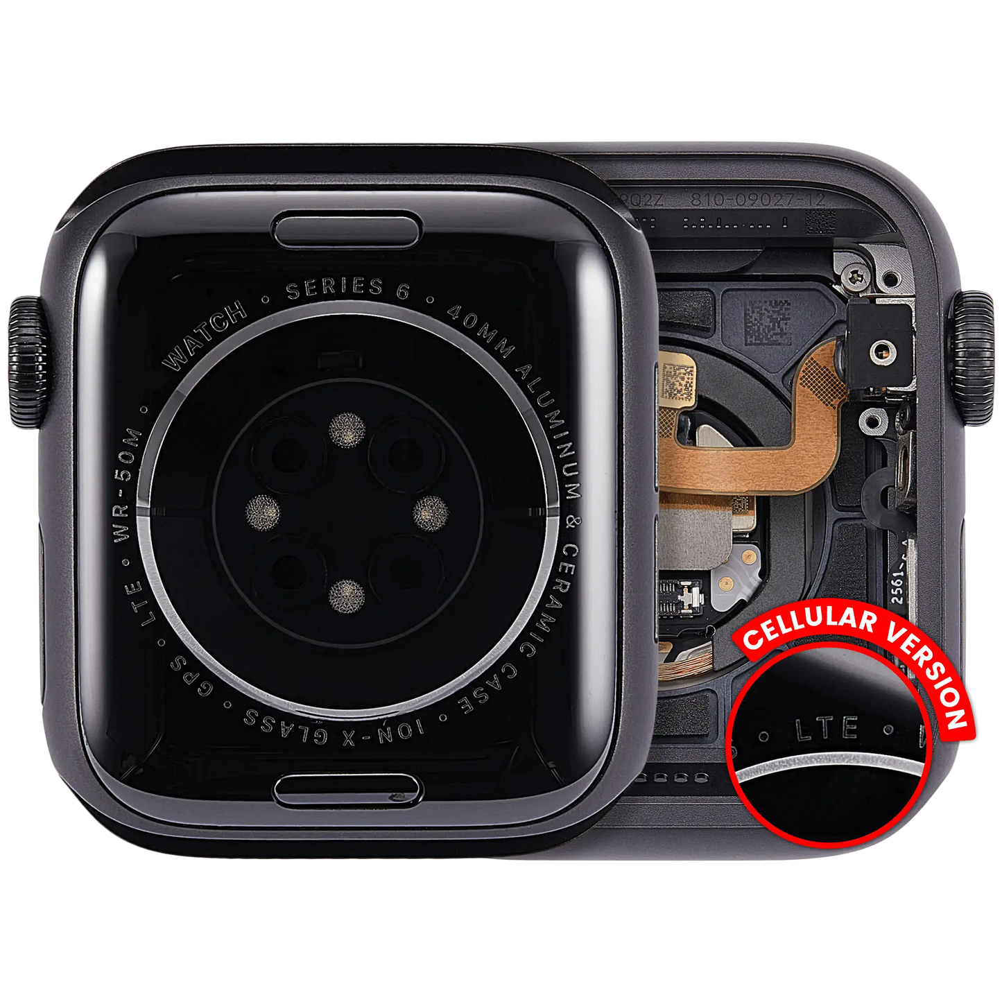 Housing Assembly Compatible For Watch Series 6 (40MM) (Used OEM Pull: Grade A) (Cellular Version) (Aluminum / Space Black)