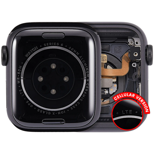 Housing Assembly Compatible For Watch Series 6 (40MM) (Used OEM Pull: Grade A) (Cellular Version) (Aluminum / Space Black)