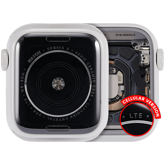 Housing Assembly Compatible For Watch Series 5 (40MM) (Used OEM Pull: Grade A) (Cellular Version) (Ceramic / White)
