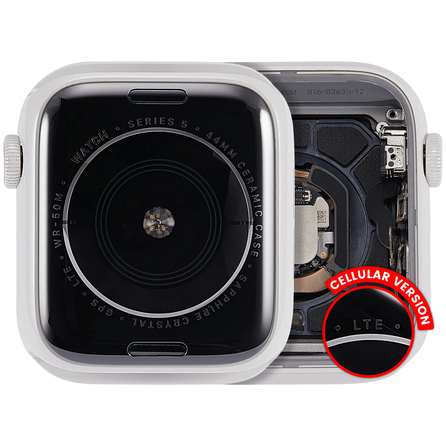 Housing Assembly Compatible For Watch Series 5 (44MM) (Used OEM Pull: Grade A) (Cellular Version) (Ceramic / White)