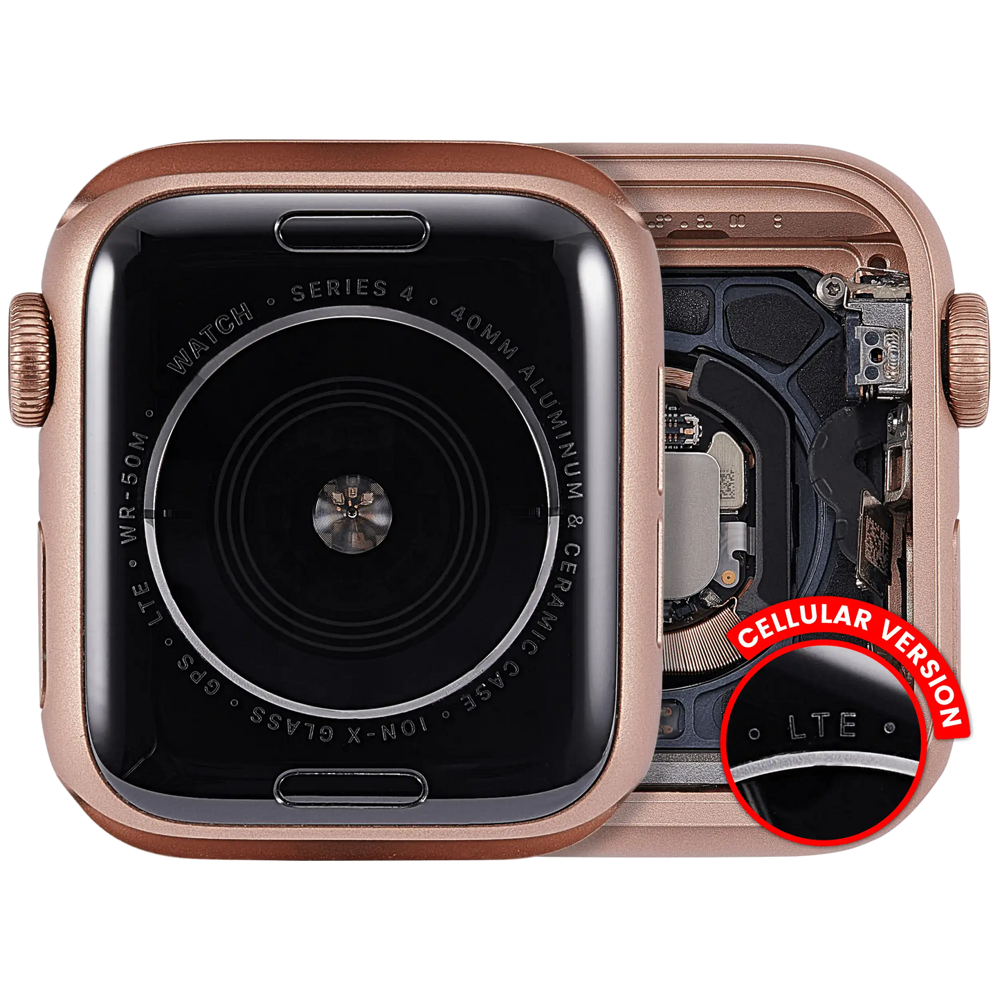 Housing Assembly Compatible For Watch Series 4 (40MM) (Used OEM Pull: Grade A) (Cellular Version) (Aluminum / Gold)