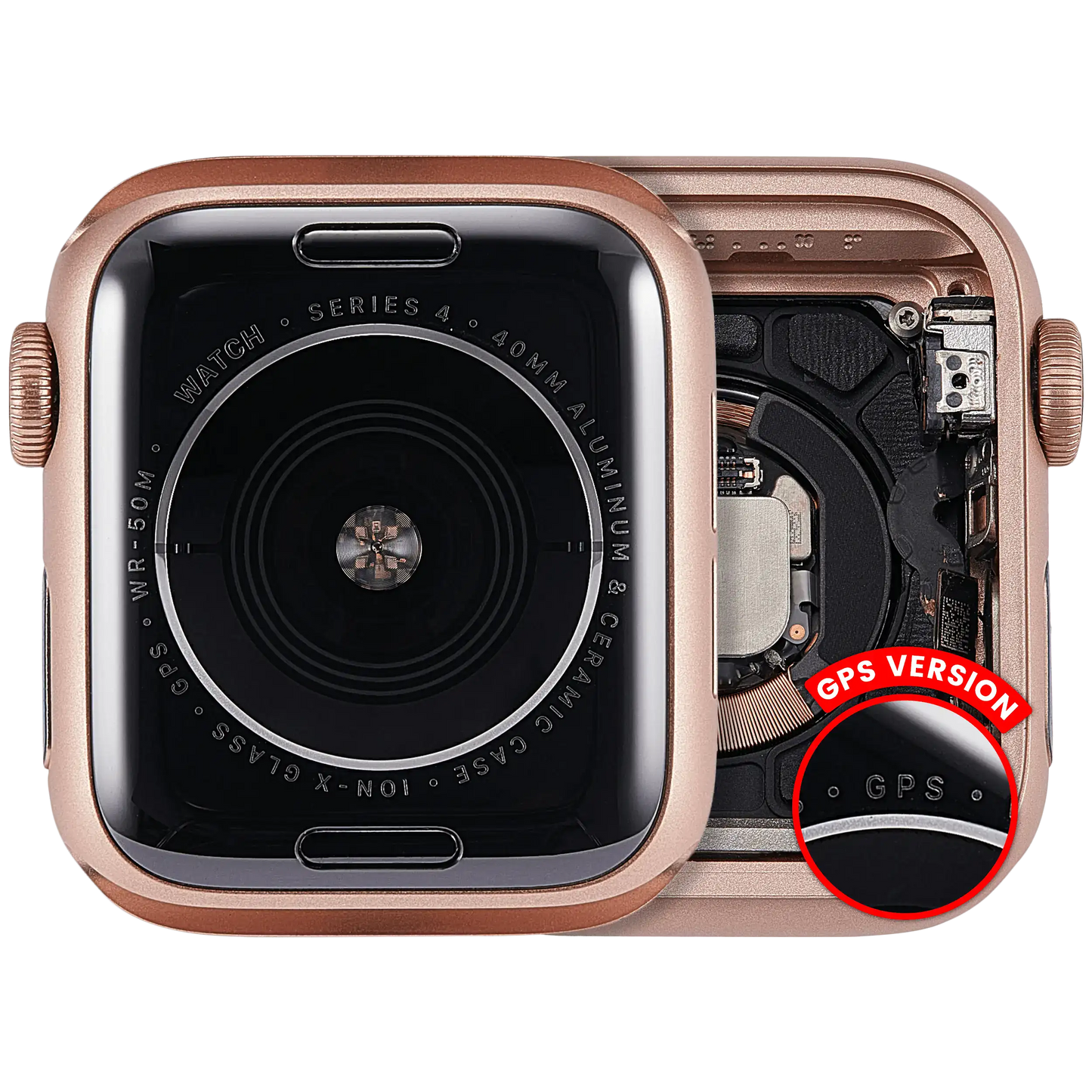 Housing Assembly Compatible For Watch Series 4 (40MM) (Used OEM Pull: Grade A) (GPS Version) (Aluminum / Gold)