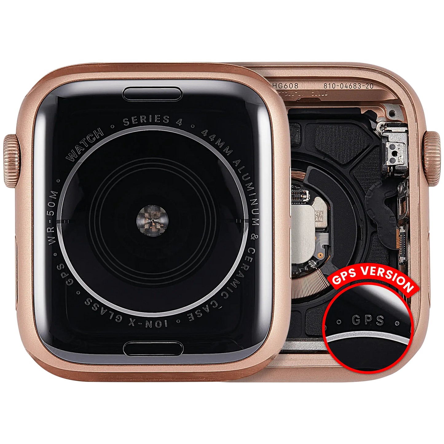 Housing Assembly Compatible For Watch Series 4 (44MM) (Used OEM Pull: Grade A) (GPS Version) (Aluminum / Gold)