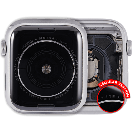 Housing Assembly Compatible For Watch Series 4 (44MM) (Used OEM Pull: Grade A) (Cellular Version) (Aluminum / Silver)