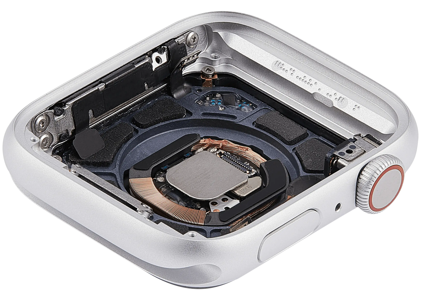 Housing Assembly Compatible For Watch Series 4 (44MM) (Used OEM Pull: Grade A) (Cellular Version) (Aluminum / Silver)